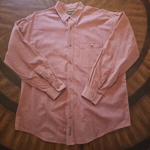 Timberland Men's Red Checkered Button Down Shirt 100% Cotton Size XL